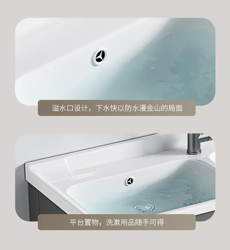 bathroom cabinet Combination bathroom Ceramic integrated double basin Deepening face washstand Customizable