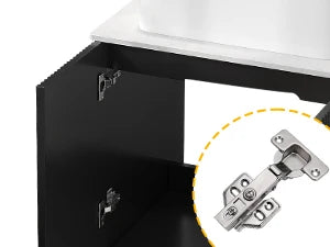 Bathroom Vanity 24 Inch with Counter Top Sink Combo, Modern Bathroom Storage Vanity Cabinet Set Included 2 Large Soft Closing