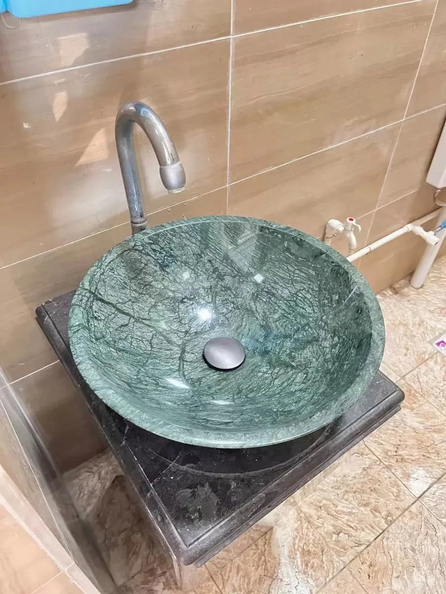 Natural Marble Wash Basin Bathroom Vanities Cabinets Green Marble Bathroom Sink Bathroom Vanity With Sink Customizable
