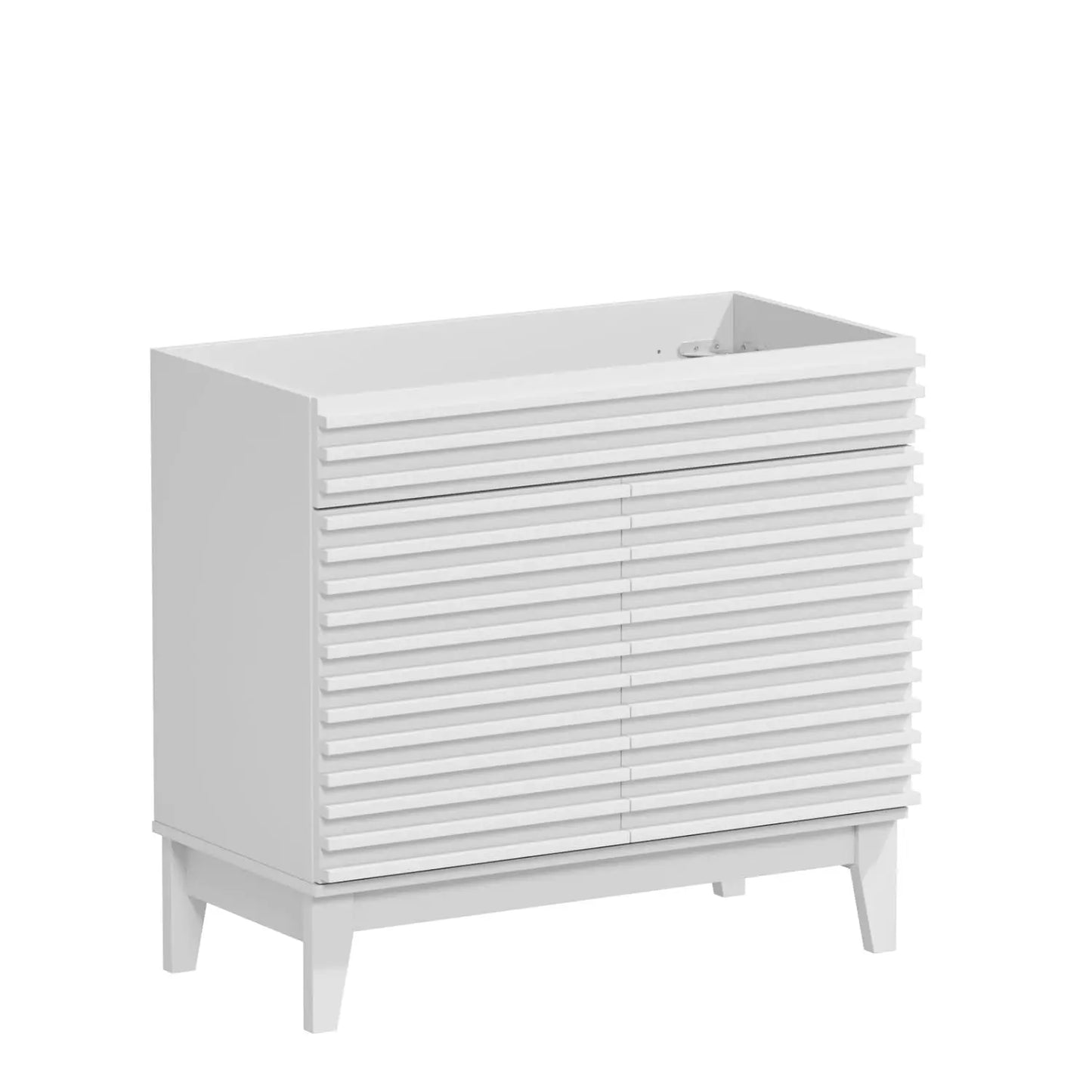 36in Mid-Century Freestanding Bathroom Vanity Sink Storage Undermount Ceramic Wood Grain Walnut Customized