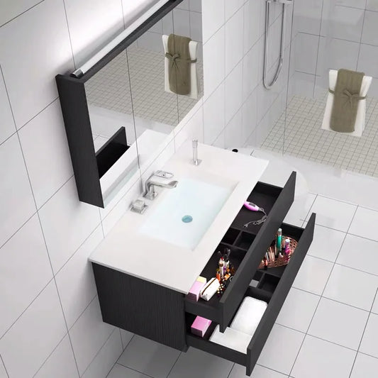 Wholesale High Quality Marble Bathroom Vanity White Unit Bathroom Furniture Poland Bathroom Cabinet