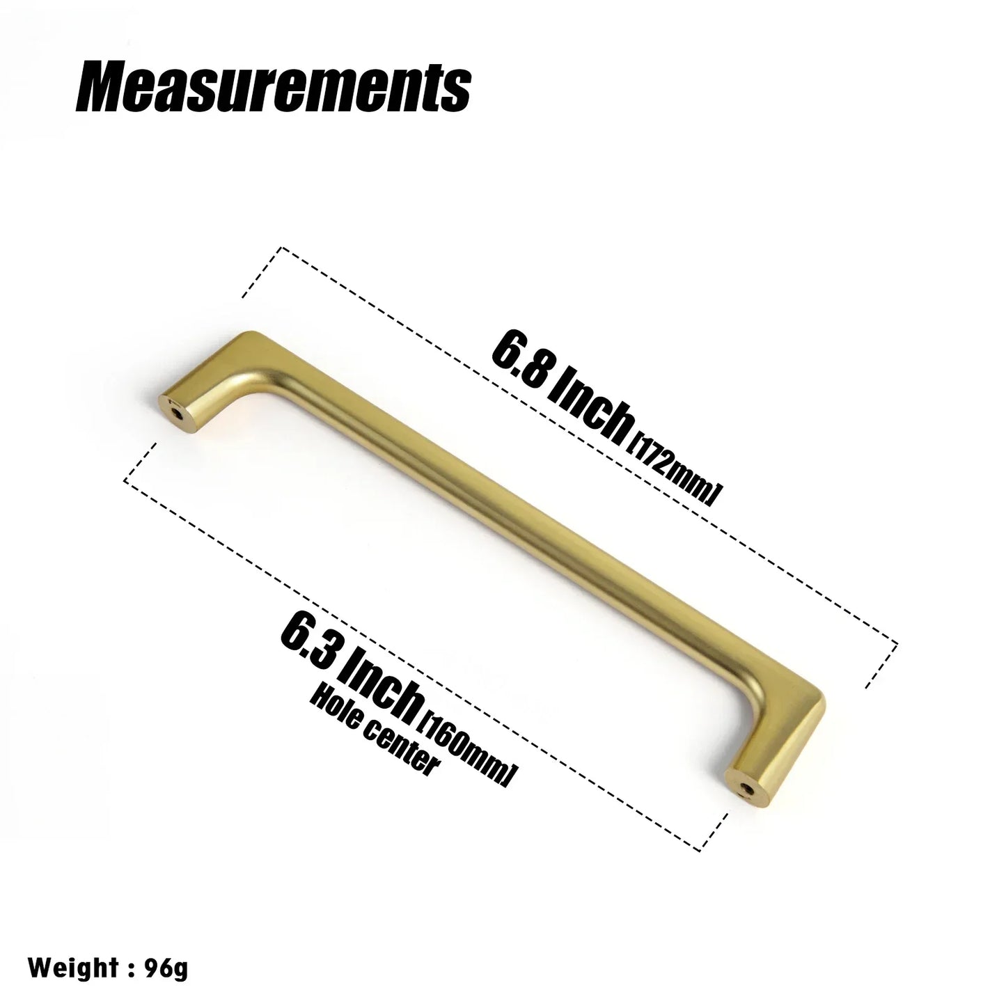 Goo-Ki Brushed Gold Cabinet Pulls with 5'' Hole Centers, Modern Style Zinc Alloy Cabinet Handles for Dresser,Wardrobe,Cupboard
