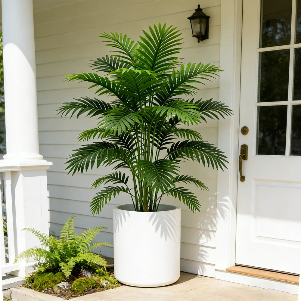 60-80cm Tall Artificial Palm Tree Fake Monstera Plants Branch Plastic Maranta Leafs Faux Coconut Leaves For Home Indoor Decor