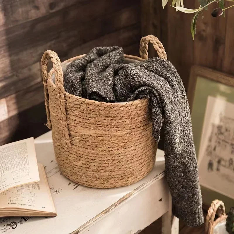 Natural Wicker Planter Basket  Flower Pot Rattan Straw Flower Basket For  Home Garden Decoration 20/25/30CM