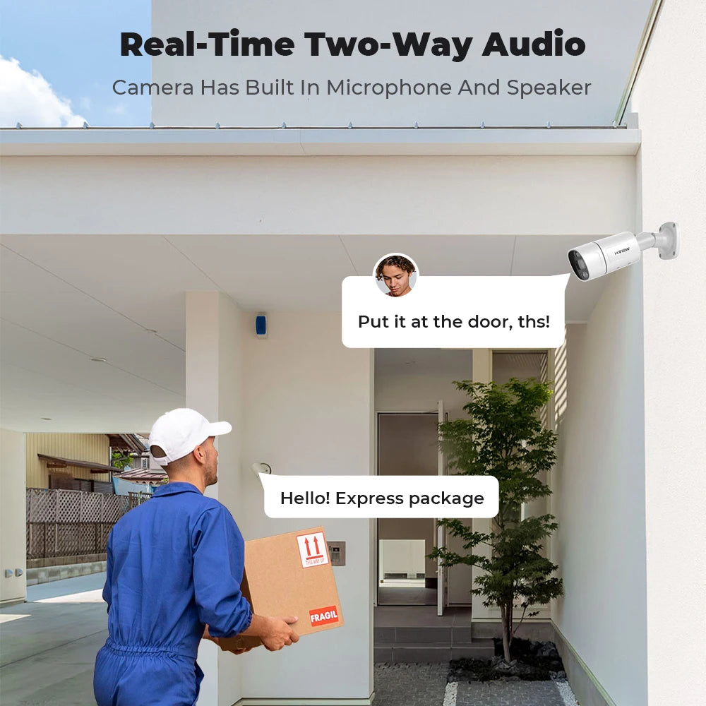 H.View 5Mp 8Mp 4K Ip Camera Poe Ai Face Detection  Cctv Security Cameras H.265 Outdoor Audio Video Surveillance onvif xmeye