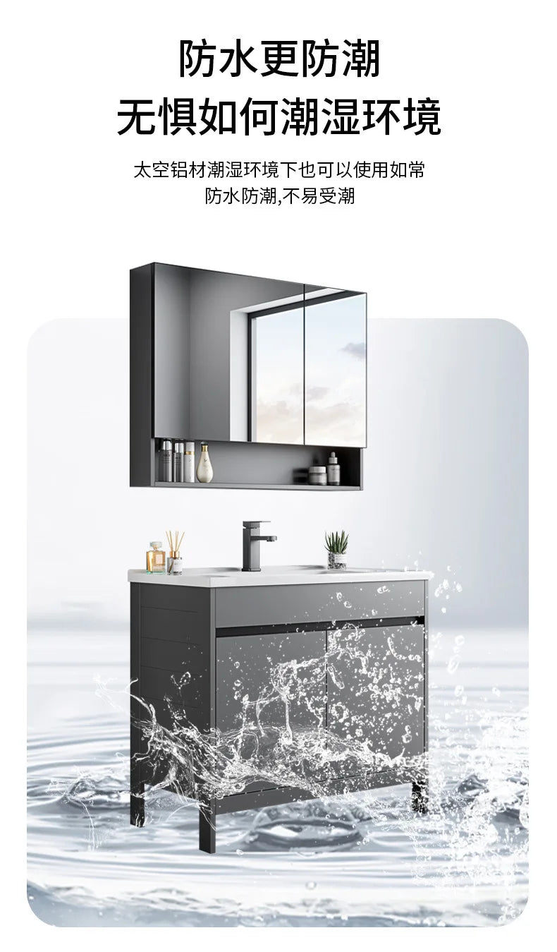 bathroom cabinet Combination bathroom Ceramic integrated double basin Deepening face washstand Customizable