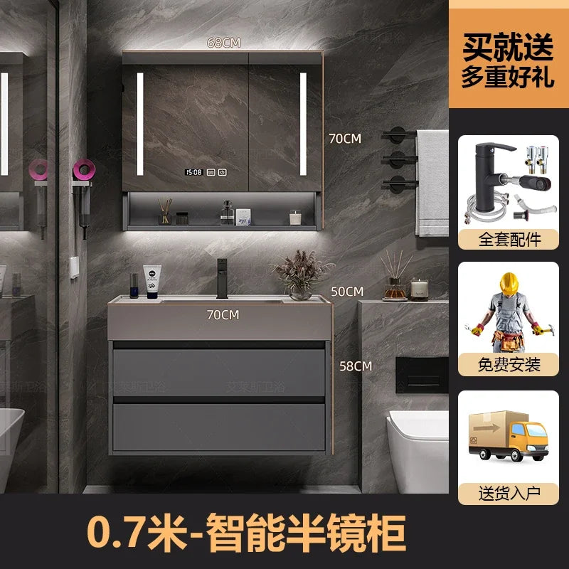 01A Modern Simple Bathroom Vanities Vintage Toilet Partition Vanity Drawer Light Mirrors Muebles Para El Hogar Maderaa Furniture