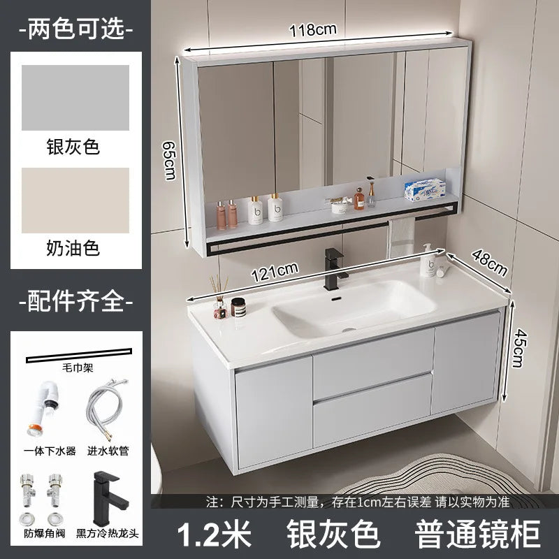 bathroom cabinet combination ceramic basin integrated basin washbasin washbasin cabinet Customizable