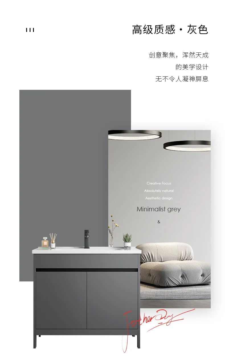 bathroom cabinet Combination bathroom Ceramic integrated double basin Deepening face washstand Customizable