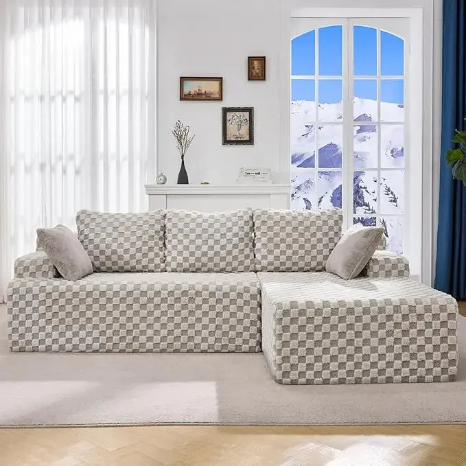 Cloud Modular Sectional Sofa Couch L-Shape Memory Foam Oversize Chaise Living Room Furniture Set Customized
