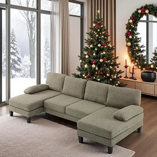 Sectional Couch with Chaise, Affordable Small Sofa,Chenille Fabric Comfy Couches for Living Room,Customized