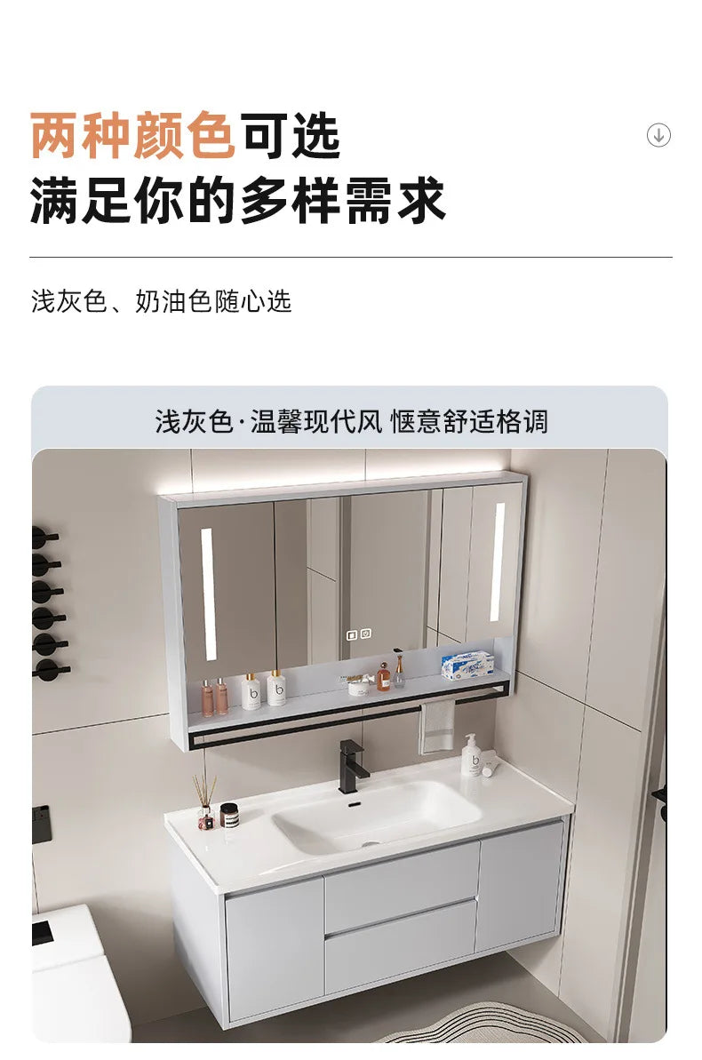 bathroom cabinet combination ceramic basin integrated basin washbasin washbasin cabinet Customizable