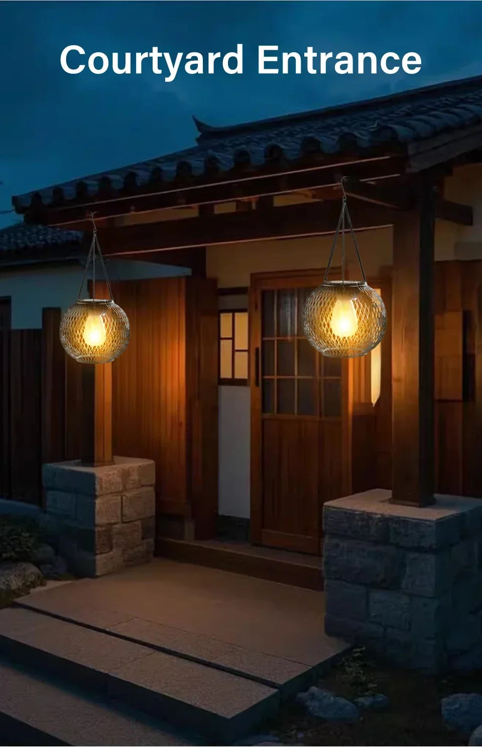 Outdoor Camping Solar Lights for Outside Decorative Solar Lantern Outdoor Hanging Lights Waterproof Solar Lanterns Garden Decor