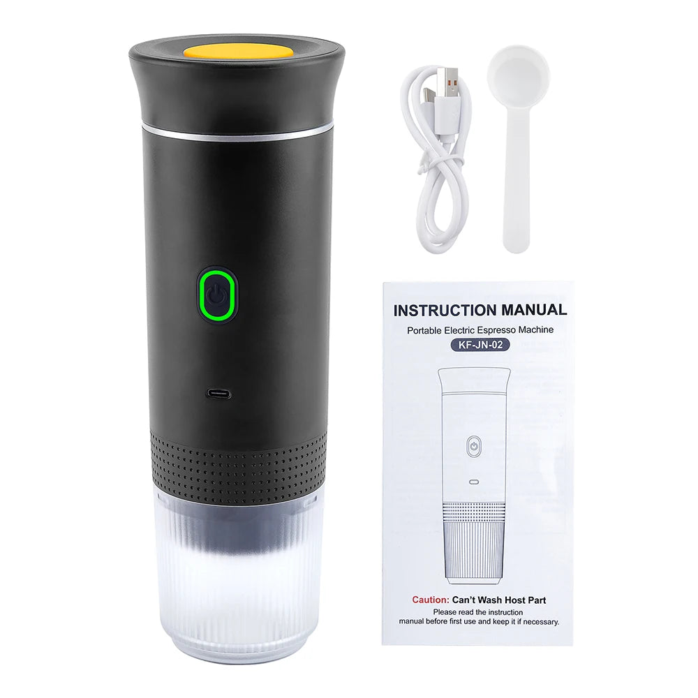 Wireless Electric Portable Espresso Coffee Machine for Car & Home Camping Coffee Maker 3-in-1 Capsule Powder Travel Coffee Maker