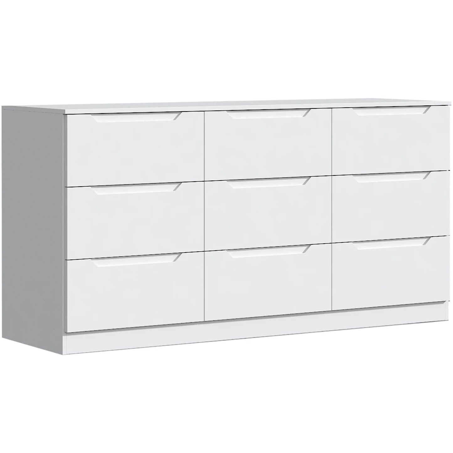 9 Drawer Dresser,62” Wide Chest of Drawer Dresser, Modern Storage Cabinets with Large Wood Drawer for Bedroom, Living Room, Entr