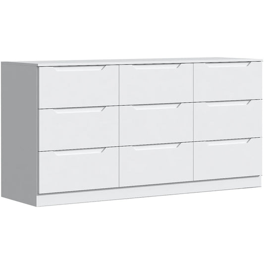 9 Drawer Dresser,62” Wide Chest of Drawer Dresser, Modern Storage Cabinets with Large Wood Drawer for Bedroom, Living Room, Entr
