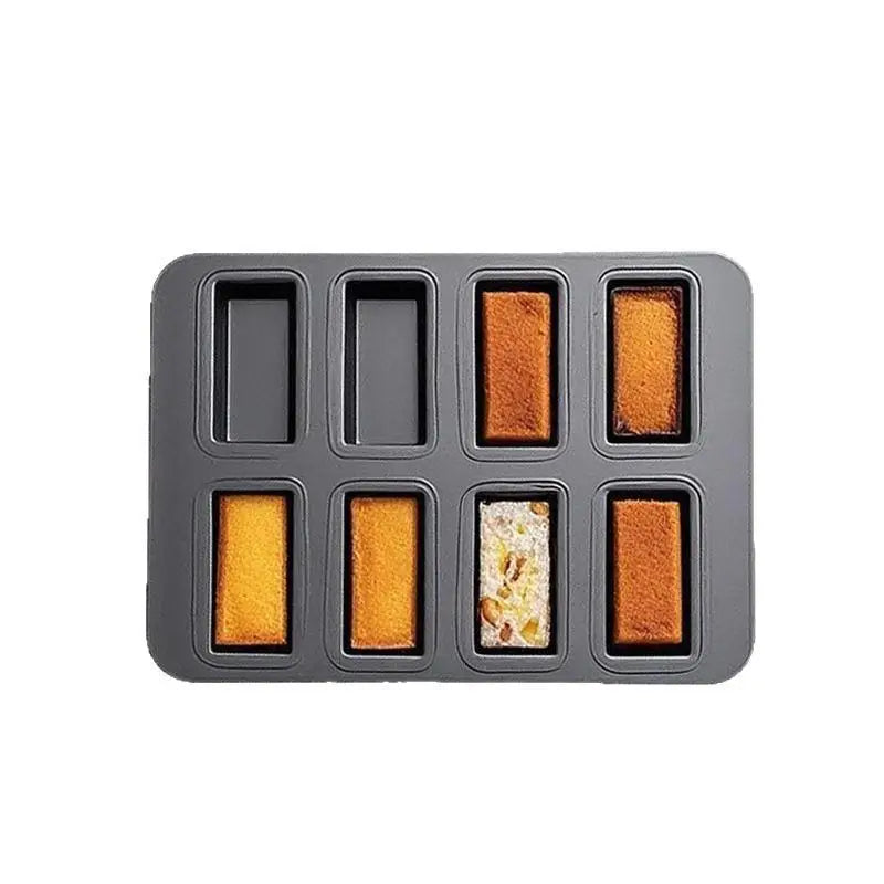 Non-Stick Baking Pan with 8 Molds, Home Use Mini Loaf Pans, Oven Compatible Toast, Muffin, and Cupcake Mold Baking Tools.