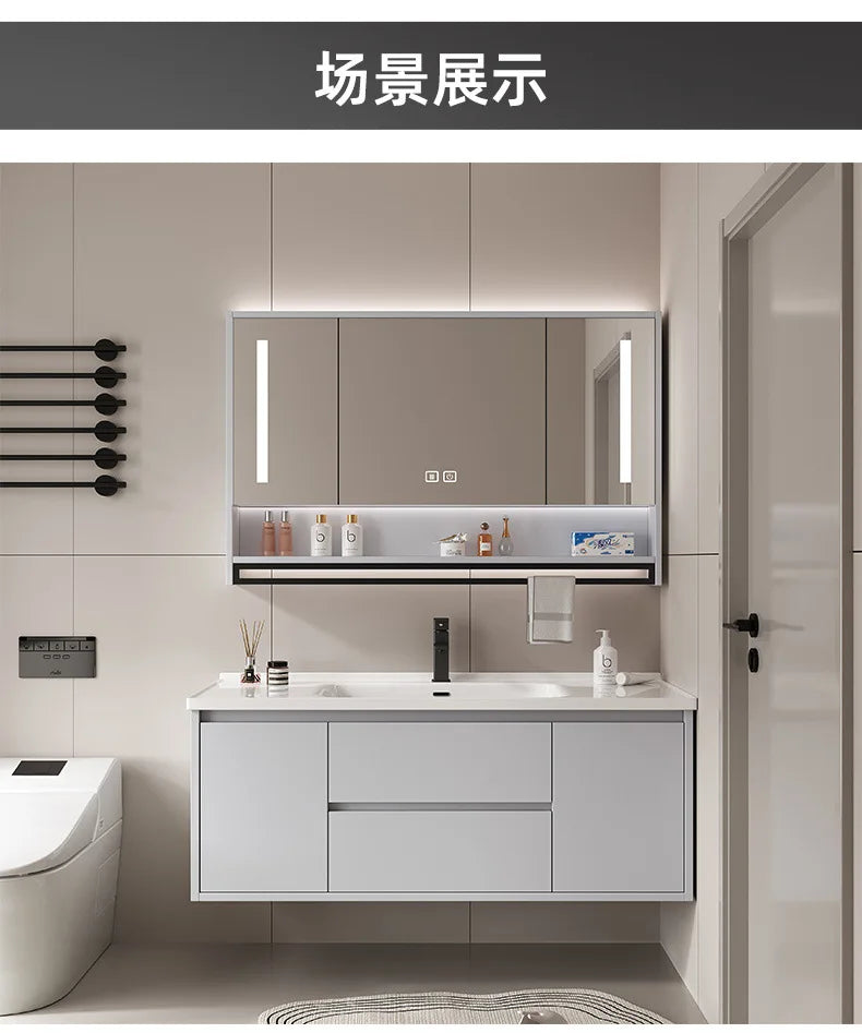 bathroom cabinet combination ceramic basin integrated basin washbasin washbasin cabinet Customizable