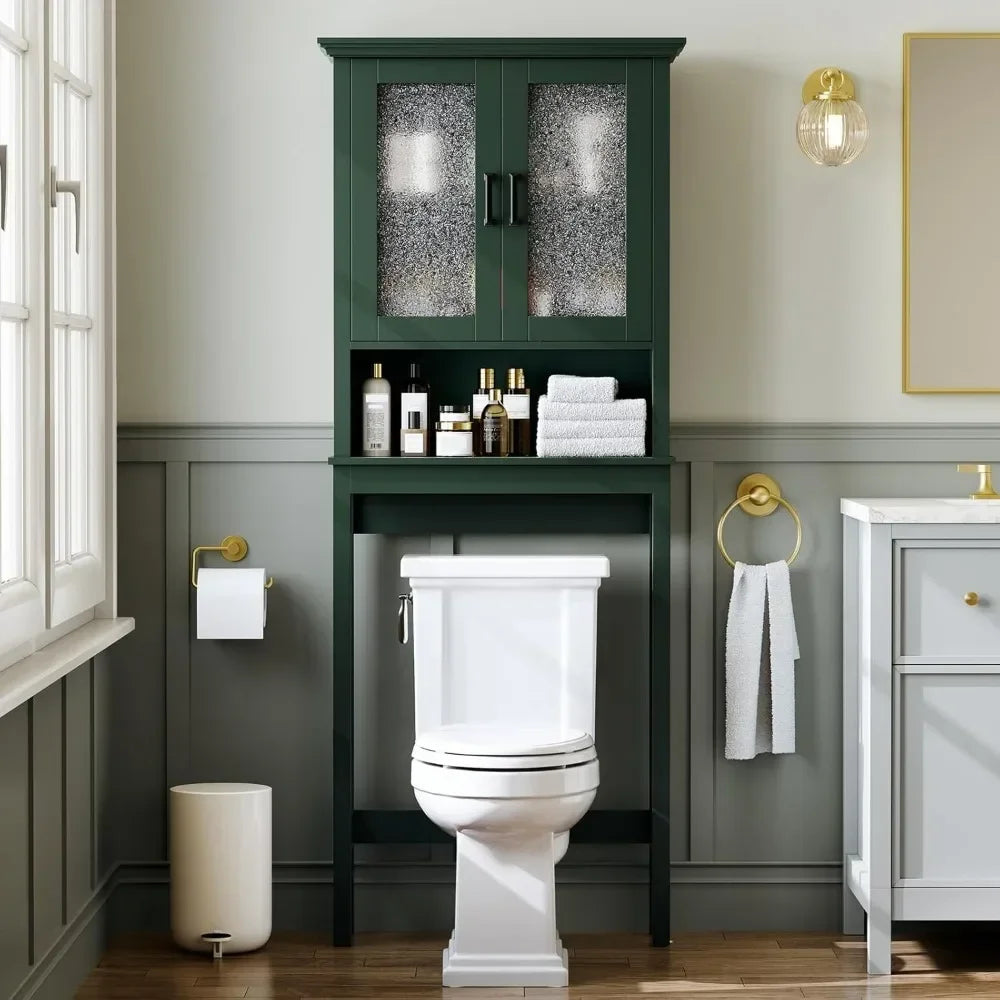 Bestsellerover the toilet storage cabinet, over toilet storage with glass doors and adjustable shelf, thicken frame above the to