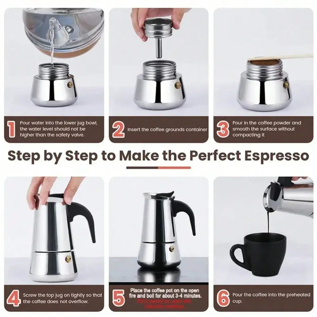 Mocha Coffee Pots Italian Aluminum Octagonal Pot Coffee Cup Maker Tea Maker Portable Coffee Maker