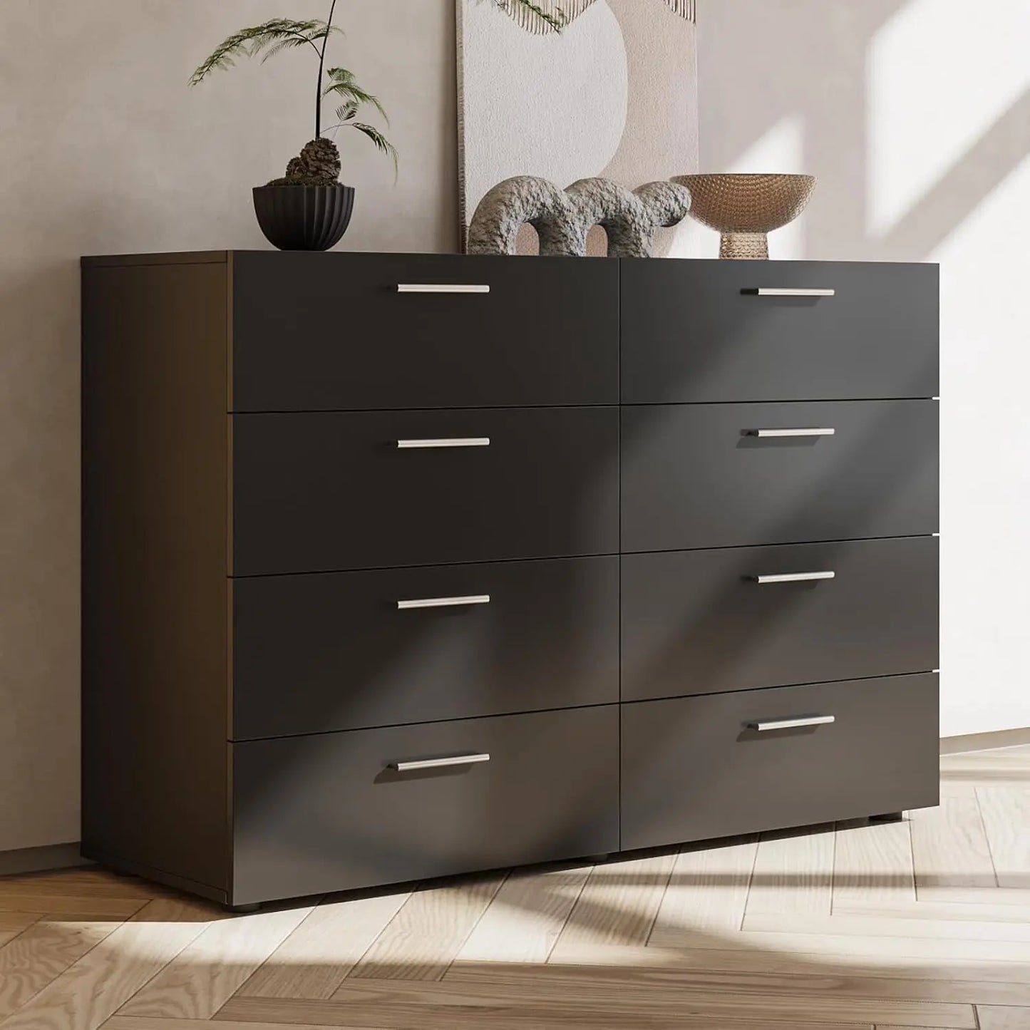 4 Drawer Dresser for Bedroom, Small Chests of Drawers Modern Nightstand, White Dresser Chest with 4 Storage, Customized
