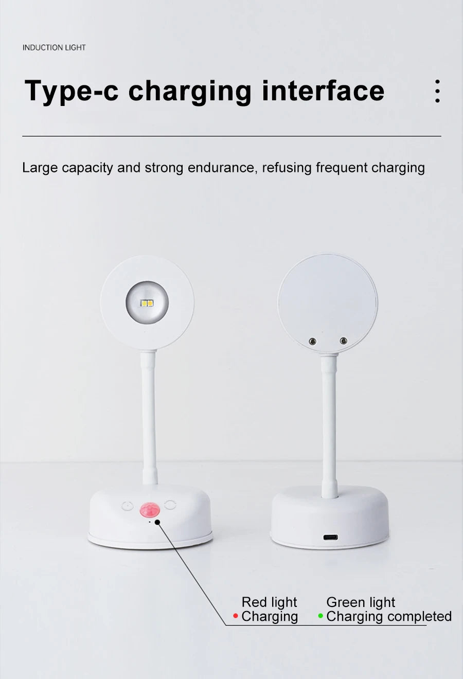 Wall Lamp Rechargeable Intelligent Human Sensing Wireless Night Light Dimmable LED Spotlights for Decoration Painting Lighting