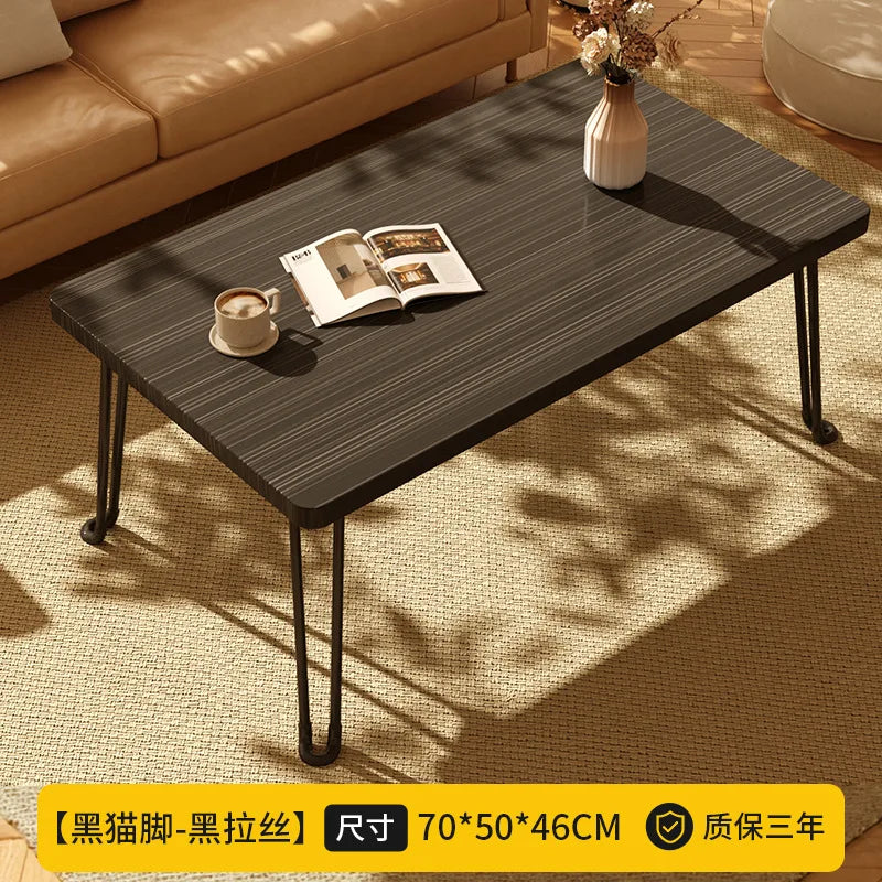 Modern Simple Foldable Dining Table Home Living Room Portable Rectangular Study Table for Small Apartment Bedroom Balcony