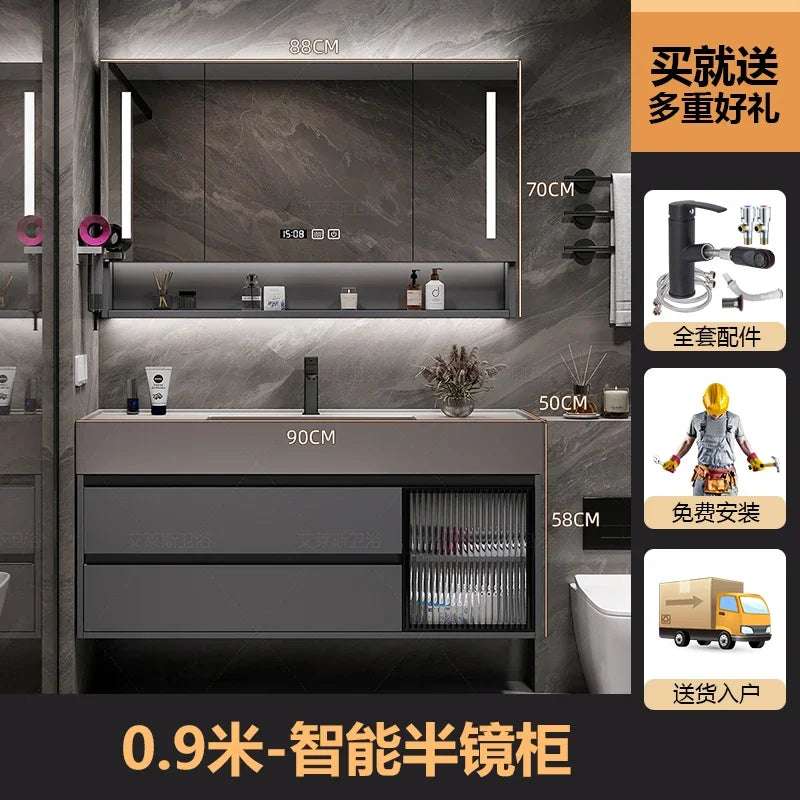 01A Modern Simple Bathroom Vanities Vintage Toilet Partition Vanity Drawer Light Mirrors Muebles Para El Hogar Maderaa Furniture