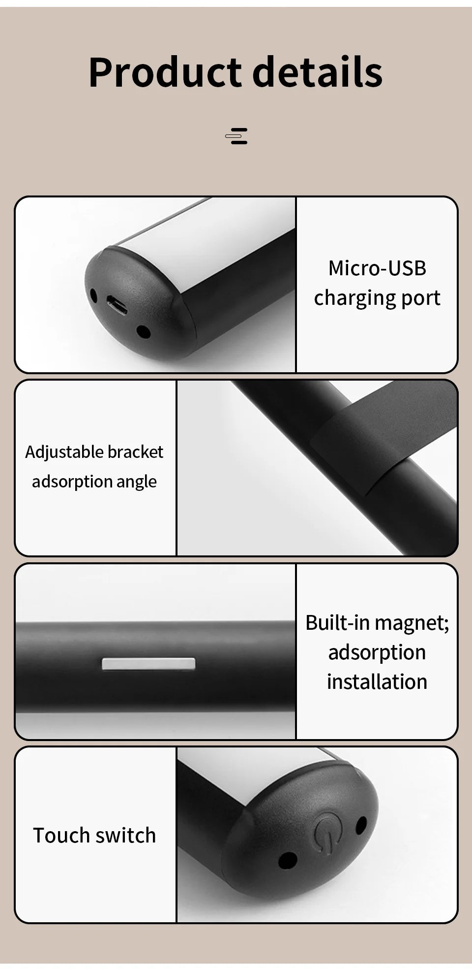 3600mAh Painting Picture Light Magnetic Touch Night Light Portrait With Remote Living Room Wireless Wall Lamp 3 Colors Dimming