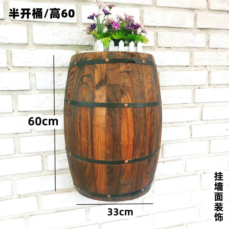 Oak wine barrel decoration wooden beer wine barrel bar solid wood wine barrel ornament exhibition wedding props decoration