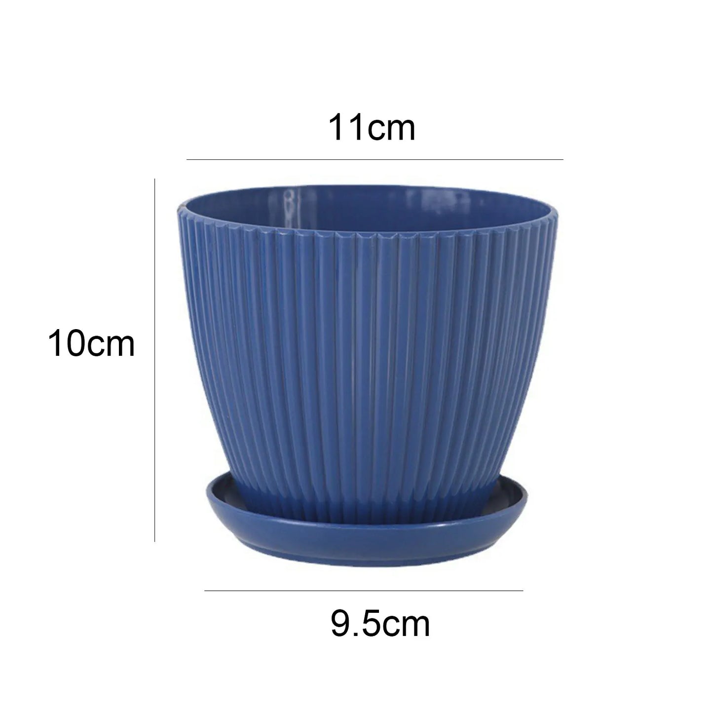 Plastic Flower Pot Succulent Plant Pot with Tray Green Dill Round Double Layer Small Flowerpot Home Office Desktop Decoration