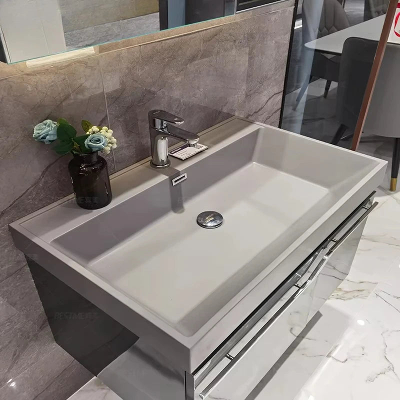 Luxury Stainless Steel Premium Wash Room Bath Cabinet Luxury Bathroom Cabinet with Mirror & Basin for Hotel Apartment