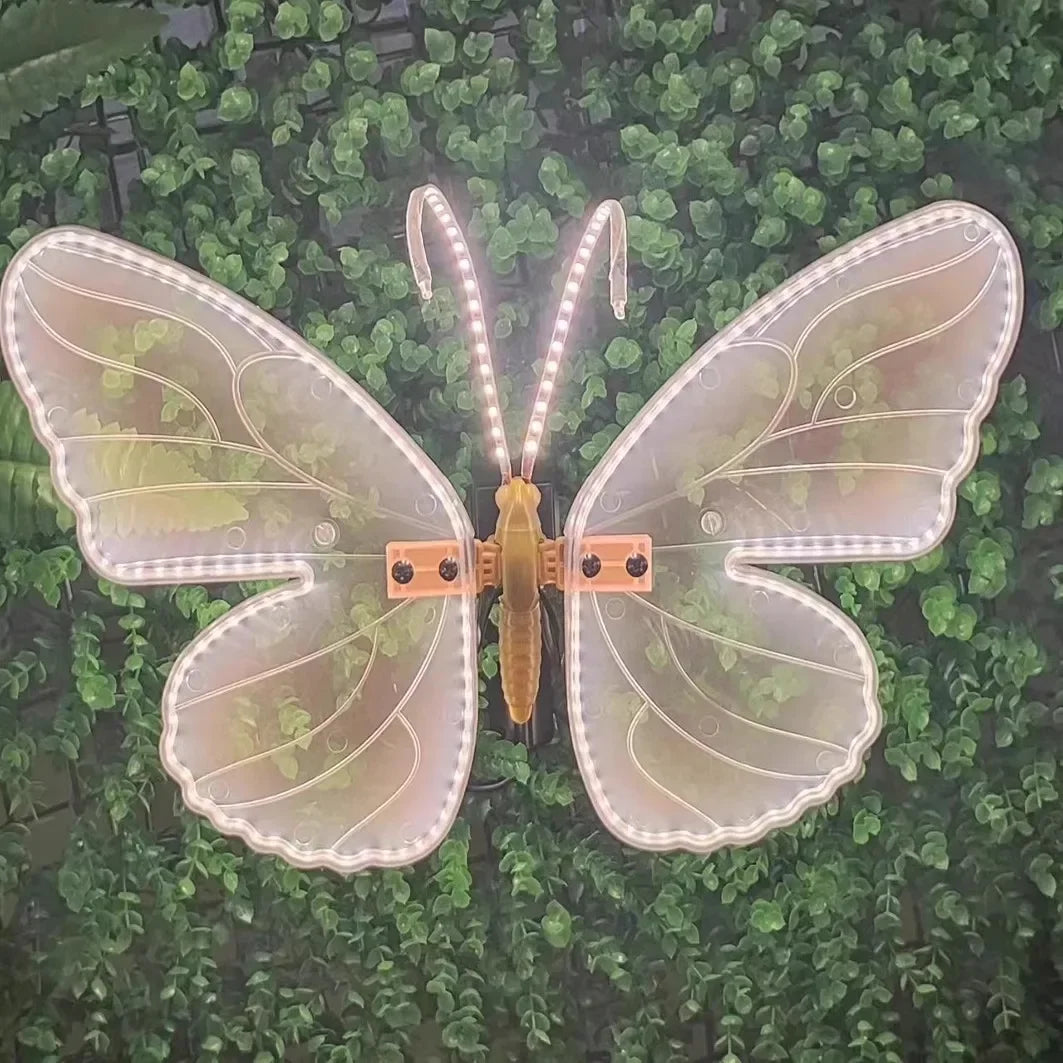 1pcs LED Outdoor Simulation Dynamic Static Butterfly Lights Holiday Party Home Christmas Decorations