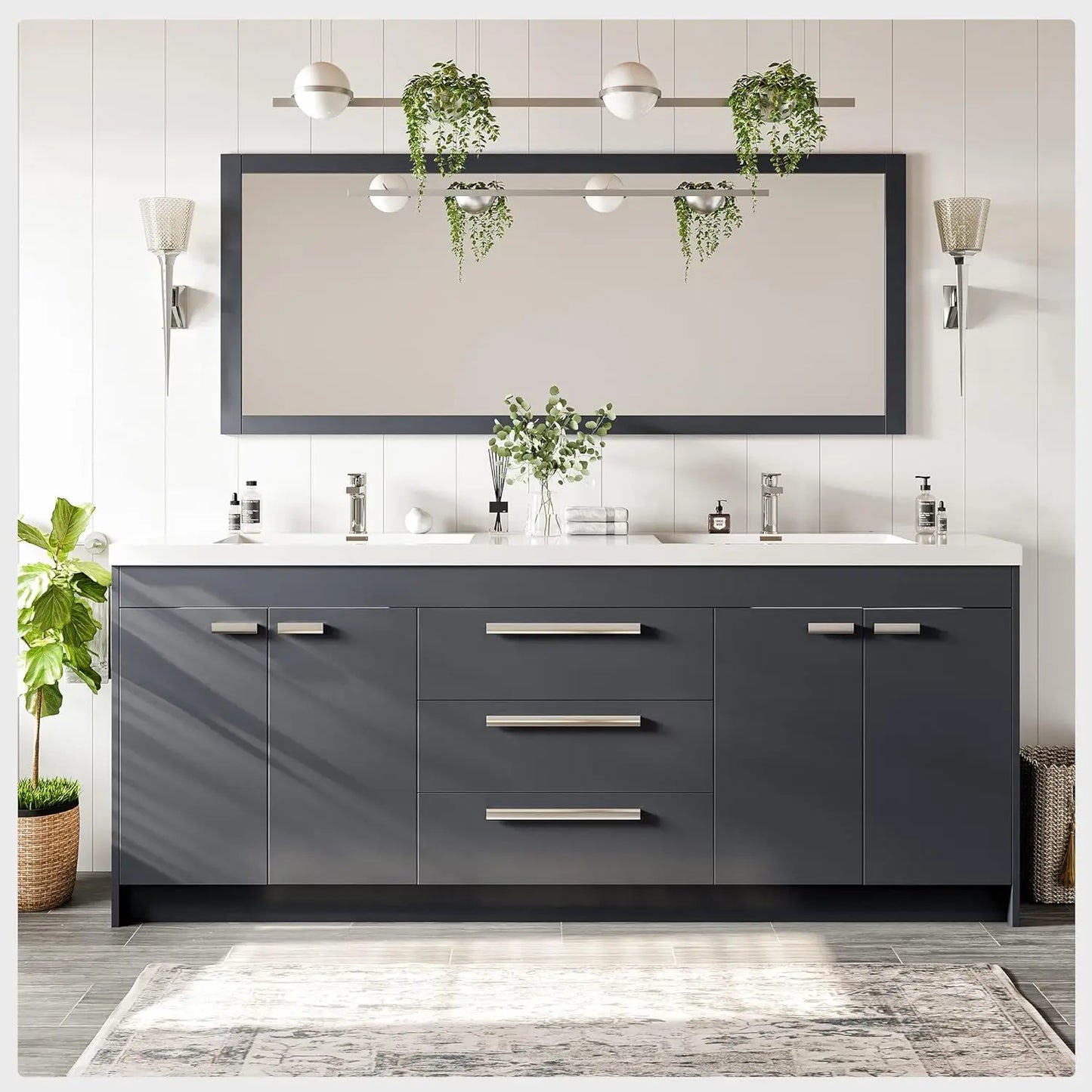 Modern Luxury Bathroom Vanity Sink Wash Basin Set Customizable Floor-Standing Luxury Bathroom Cabinet Smart for Apartment Use