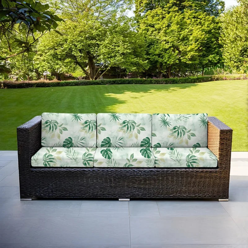 New Cross Border Set Outdoor Printed Sofa Cushion Cover Elastic Durable Milk Silk Fabric Single Seat Slipcover For Patio Garden