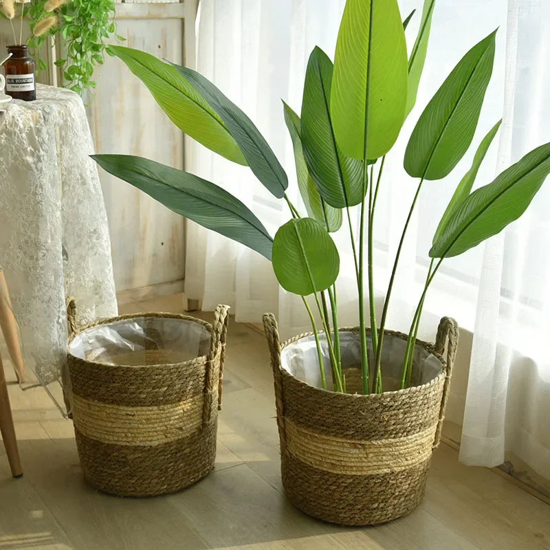 Natural Wicker Planter Basket  Flower Pot Rattan Straw Flower Basket For  Home Garden Decoration 20/25/30CM