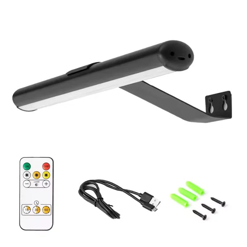 4000mAH Picture Wall Lamp LED Wireless Wall Light Tricolor Dimmable With Remote Art Display Rechargeable Battery Operated