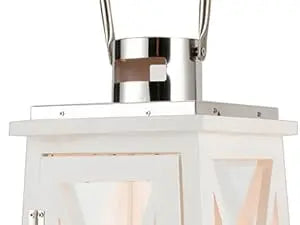 Set of 2 Farmhouse Wood Candle Lantern 22'' &15.5'' H Decorative Candle Holders with Tempered Glass Rustic Hanging Lantern for G