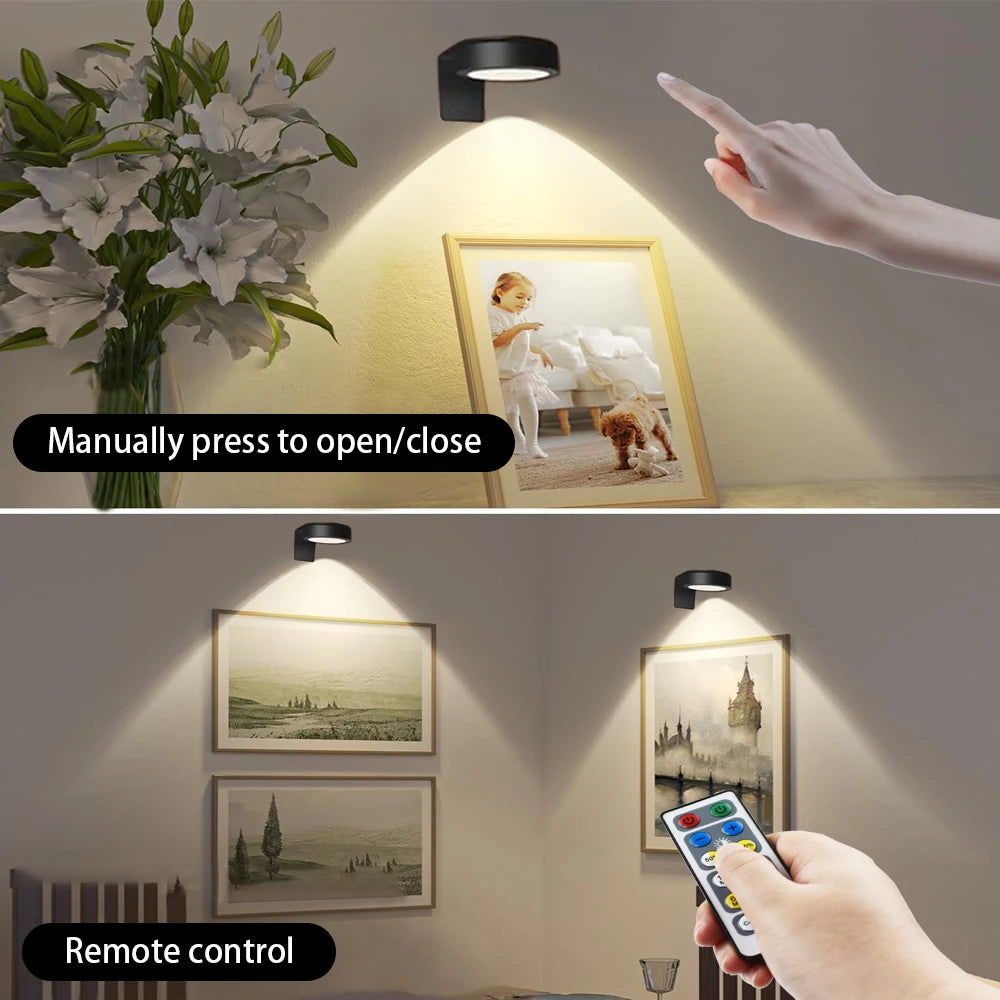LED Night Light 3-Color Painting Light Closet Light Dimmable Brightness Rechargeable Touch Remote Control Night Light Pat Light